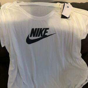 Nike White Tee with Black Logo